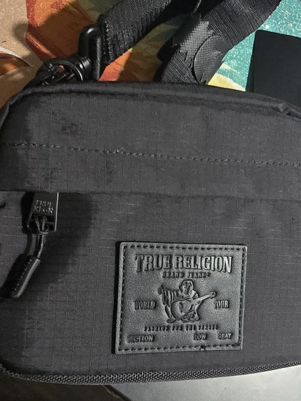 True Religion Black Crossbody Travel Bag